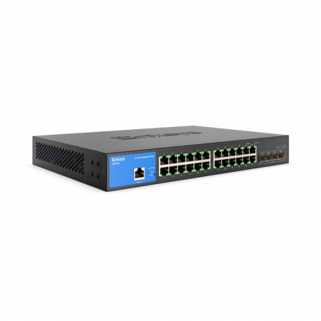 Retelistica & Supraveghere - Linksys 24-Port Managed Gigabit Switch + 4 SFP+ Ports - Black