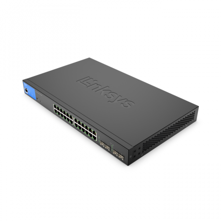 Linksys 24-Port Managed PoE+ Gigabit Switch 4 1G Sfp 250W TAA - Black [5]