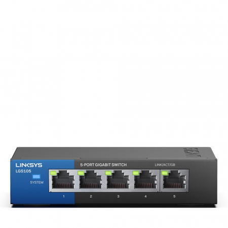 Linksys 5-Port Desktop Gigabit Switch (LGS105) - Black [3]