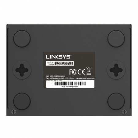 Linksys 5-Port Desktop Gigabit Switch (LGS105) - Black [5]
