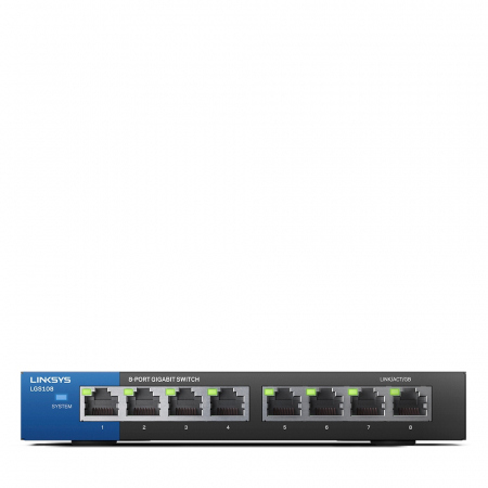 Linksys 8-Port Desktop Gigabit Switch (LGS108) - Black [4]