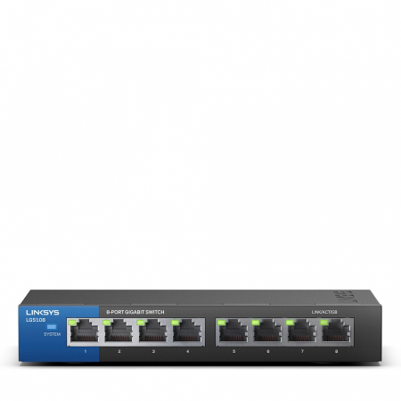 Linksys 8-Port Desktop Gigabit Switch (LGS108) - Black [5]