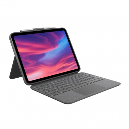 Accesorii Tablete - Logitech Combo Touch Detachable backlit keyboard case with trackpad and Smart Connector for iPad (10th gen) - Oxford Grey - US