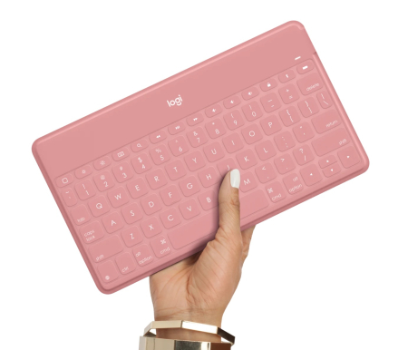 Logitech Keys-to-go Ultra-light, Ultra-Portable Bluetooth Keyboard for iPhone, iPad, Apple TV and Mac - Blush - US [2]