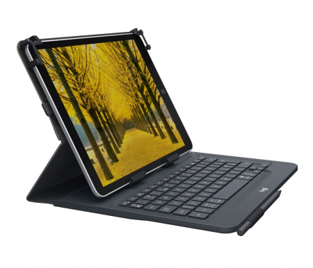 Tablete & accesorii - Logitech Universal Folio Keyboard case with Bluetooth for 9-10 inch Apple, Android, Windows tablets for 9-10 inch tablets - Black - UK