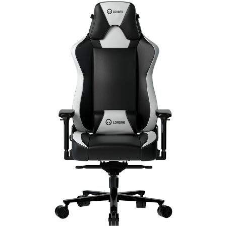 Scaune Gaming - LORGAR Base 311, Gaming chair, PU eco-leather, 1.8 mm metal frame, multiblock mechanism, 4D armrests, 5 Star aluminium base, Class-4 gas lift, 75mm PU casters, Black + white
