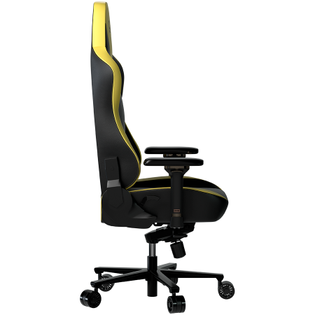 LORGAR Base 311, Gaming chair, PU eco-leather, 1.8 mm metal frame, multiblock mechanism, 4D armrests, 5 Star aluminium base, Class-4 gas lift, 75mm PU casters, Black + yellow [2]