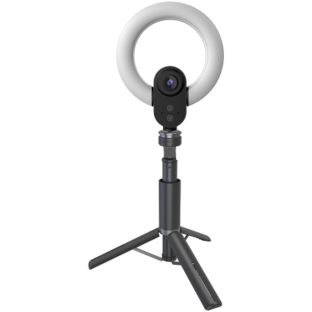 Camere Web - LORGAR Circulus 910, Streaming web camera, 5MP 2592X1944 max resolution, up to 60fps, 1/2.8", Sony STARVIS CMOS image sensor, full glass lens, 5.5'' built-in ring light (1700-14 000K), foldable tripod
