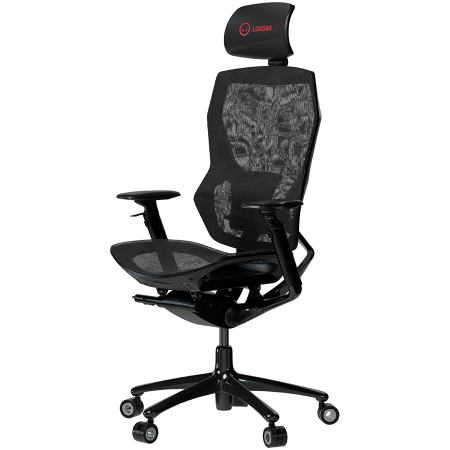LORGAR Grace 855, Gaming chair, Mesh material, aluminium frame, multiblock mechanism, 3D armrests, 5 Star aluminium base, Class-4 gas lift, 60mm PU casters, Black [1]