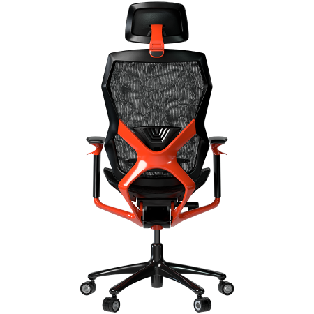 LORGAR Grace 855, Gaming chair, Mesh material, aluminium frame, multiblock mechanism, 3D armrests, 5 Star aluminium base, Class-4 gas lift, 60mm PU casters, Red + black [3]