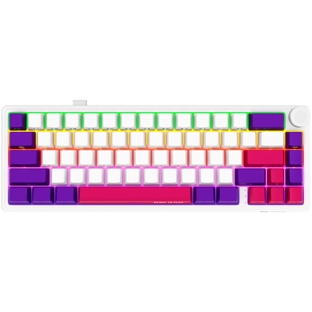 Tastaturi Gaming - LORGAR KBP70MW, Wireless 65% Mechanical Gaming Keyboard Pro, White, EN layout