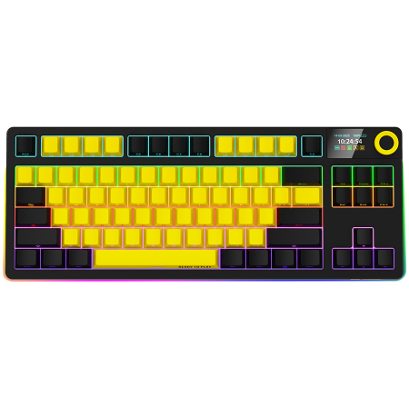 Gaming PC & Console - LORGAR KBP70TKLW, Wireless TKL Mechanical Gaming Keyboard Pro, Black/yellow, EN layout