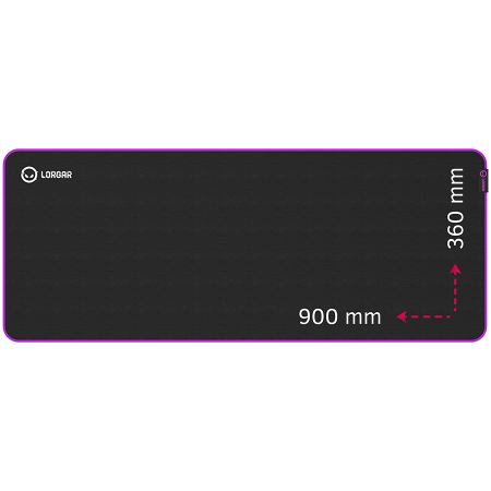 Mouse Pad - Lorgar Main 319, Gaming mouse pad, High-speed surface, Purple anti-slip rubber base, size: 900mm x 360mm x 3mm, weight 0.6kg