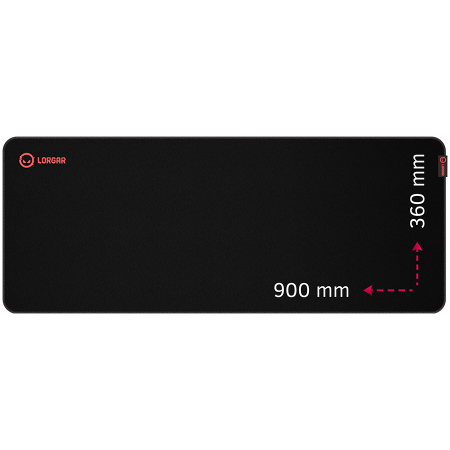 Mouse Pad - Lorgar Main 329, Gaming mouse pad, Precise control surface, Red anti-slip rubber base, size: 900mm x 360mm x 3mm, weight 0.635kg
