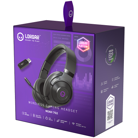 LORGAR Noah 702, Wireless Gaming Headset, black [8]
