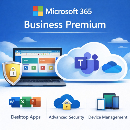 LICENTE  Microsoft - Microsoft 365 Business Premium - abonament anual pentru firme (1 an)