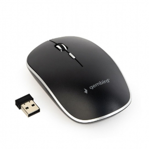 Sisteme PC & Periferice - MOUSE GEMBIRD wireless, 1600dpi, 4 butoane, 1 rotita scroll, black "MUSW-4B-01" (include timbru verde 0.1 lei)