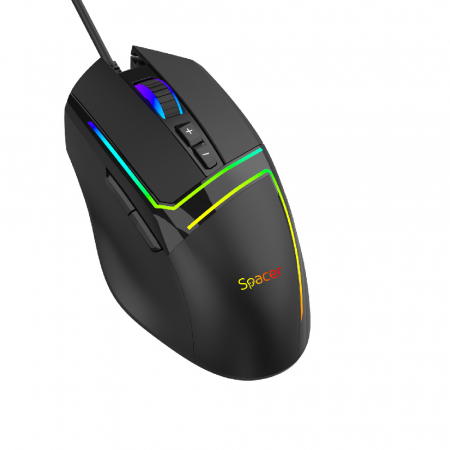 MOUSE Spacer - gaming, gaming, cu fir, USB, optic, 12.000 dpi, butoane/scroll 6/1, iluminare RGB, negru, \\"SPGM-ALIEN-PRO\\" (include TV 0.18lei) [2]