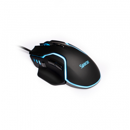 Sisteme PC & Periferice - MOUSE Spacer - gaming, gaming, cu fir, USB, optic, 12.000 dpi, butoane/scroll 7/1, iluminare RGB, negru, \\"SPGM-ALIEN-RACE\\" (include TV 0.18lei)