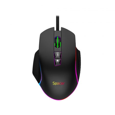 MOUSE Spacer - gaming, gaming, cu fir, USB, optic, 6.400 dpi, butoane/scroll 6/1, iluminare RGB, negru, \\"SPGM-PULSAR-SPEED\\" (include TV 0.18lei) [1]