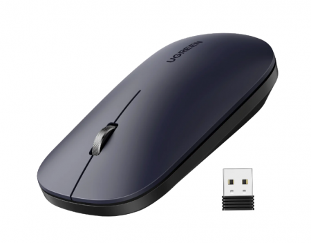 Mouse - MOUSE Ugreen, "MU001" PC sau NB, wireless 2.4GHz, optic, 3/1 butoane/scroll, 4000 dpi, negru "90372" (include timbru verde 0.18 lei) - 6957303893720