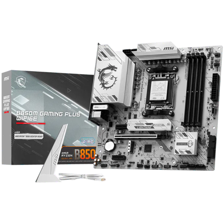 Componente PC - MSI B850M GAMING PLUS WIFI6E, mATX, Socket AM5, 4x DDR5 Dual Channel DDR5 up to 8200(OC)MHz, 1x PCIe x16 slot, 2x M.2 slot, 4x USB 5Gbps, 3x USB 10Gbps, 1x USB 10Gbps Type-C, HDMI, DP, 7.1 HD Audio, 2