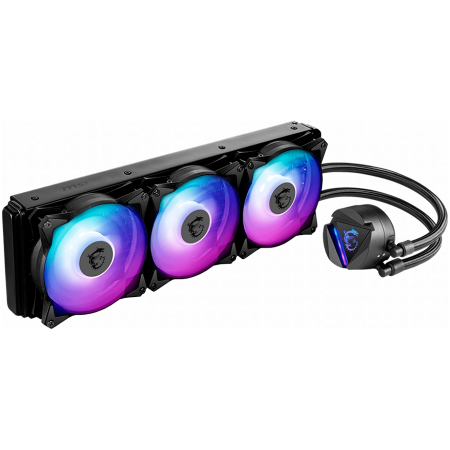 MSI MAG CORELIQUID 360R V2 Liquid Cooler, 3x 120mm ARGB 2000rpm PWM Fans, ARGB Block, Radiator Pump Design, Rotatable Blockhead, Intel LGA 115x/1200/1700/1366/2011/2066, AMD AM5/AM4/FM2+/FM2/FM1/AM3+/ [1]