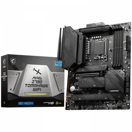 MSI MAG Z790 TOMAHAWK WIFI, ATX, Socket LGA 1700, Dual Channel DDR5 7200+(OC)MHz, 2x PCIe x16 slots, 4x M.2 slots, 1x HDMI, 1x DP, 4x USB 3.2 Gen2, 4x USB 3.2 Gen2, 4x USB 2.0, Type-C, 7.1 HD Audio, 2 [0]