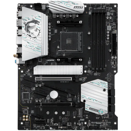 MSI Mainboard Desktop B550 GAMING WIFI (AM4, 4xDDR4, 1xHDMI, 1xDP, 2xPCI-E x16 slot, 1xPCI-E x1 slot, 2xM.2, 6xSATA 6G, GLAN, Wi-Fi 5 Solution, BT 5.0) ATX [1]