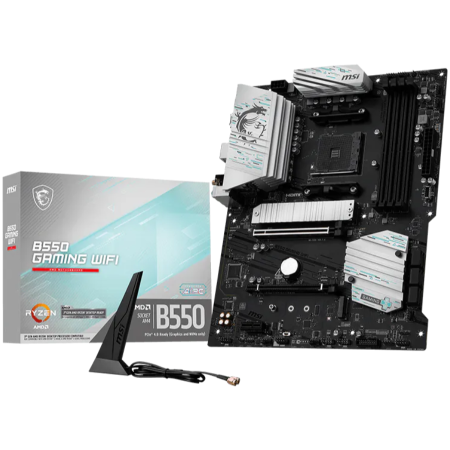 Componente PC - MSI Mainboard Desktop B550 GAMING WIFI (AM4, 4xDDR4, 1xHDMI, 1xDP, 2xPCI-E x16 slot, 1xPCI-E x1 slot, 2xM.2, 6xSATA 6G, GLAN, Wi-Fi 5 Solution, BT 5.0) ATX