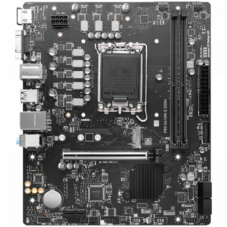 MSI PRO H610M-E DDR4, Micro-ATX, Socket 1700, Dual Channel DDR4 3200(OC)MHz, 1x PCIe x16 slots, 1x M.2 slots, 1x HDMI, 1 x VGA, 2x USB 3.2 Gen 1, 4x USB 2.0, 3Y [1]