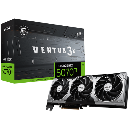 Placi Video - MSI Ventus GeForce RTX 5070 Ti 16GB GDDR7 PCI Express 5.0 Graphics Card RTX 5070 TI 16G VENTUS 3X OC