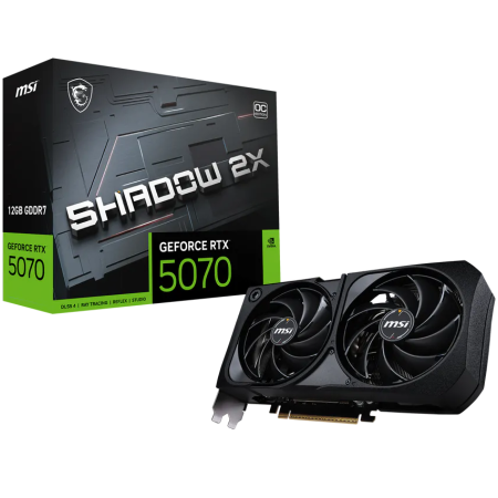 Componente PC - MSI Video Card Nvidia GeForce RTX 5070 12G SHADOW 2X OC (12GB GDDR7/192bit, 3xDP, 1xHDMI, PCIe Gen 5, Recommended PSU 650W) Retail