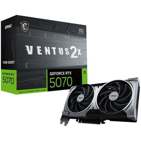 Componente PC - MSI Video Card Nvidia GeForce RTX 5070 12G VENTUS 2X OC (12GB GDDR7/192bit, PCI-E Gen5, 3x DP 2.1, 1x HDMI 2.1, 1x 16-pin Power Connector, Retail)