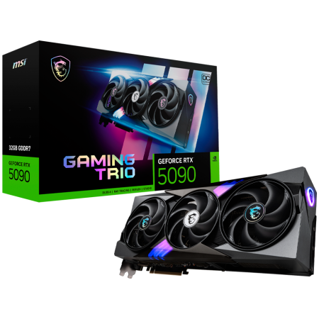 Placi Video - MSI Video Card Nvidia GeForce RTX 5090 32G GAMING TRIO OC, 32GB GDDR7, 512bit, Effective Memory Clock: 28000MHz, Boost: 2482 MHz, 21760 CUDA Cores, PCIe 5.0, 3x DP 2.1b, HDMI 2.1b, RAY TRACING, Triple