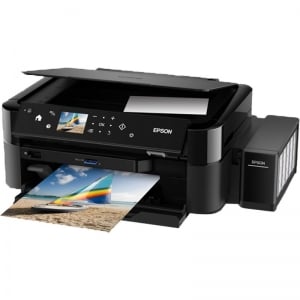 Imprimante - Multifunctional inkjet color CISS Epson L850, dimensiune A4 (Printare, Copiere, Scanare), viteza 37ppm alb-negru, 38ppm color, rezolutie 5760x1440 dpi, scanner CIS rezolutie 1200x2400 dpi, CD/DVD prin
