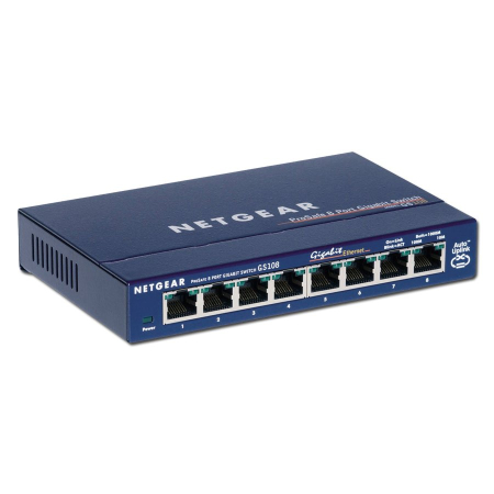 Netgear ProSafe Gigabit Ethernet Switch, 8 x 10/100/1000 RJ45 ports, Desktop [3]