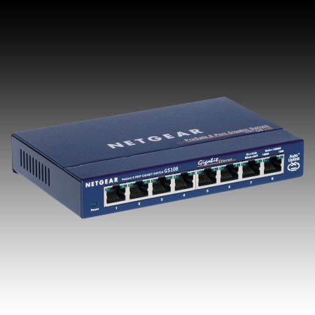 Netgear ProSafe Gigabit Ethernet Switch, 8 x 10/100/1000 RJ45 ports, Desktop [2]