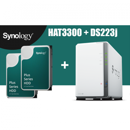 Network Attached Storage Synology DS223J 1GB + 2x HAT3300-4T 4TB HDD [0]