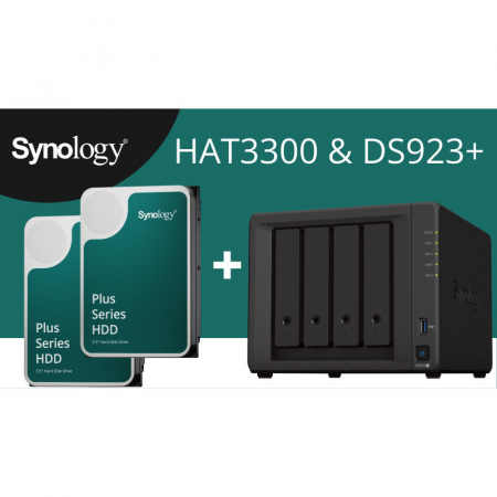 Network Attached Storage Synology DS923+ 4GB + 2x HAT3300-4T 4TB HDD [1]