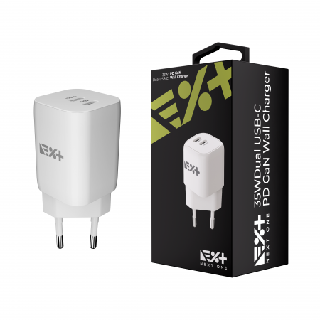 Next One 35W dual USB-C Gan Wall Charger 2x USB-C - White [0]