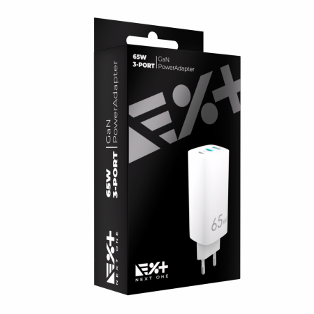 Next One 65W 2x USBC, 1x USB A Wall Charger - White [7]