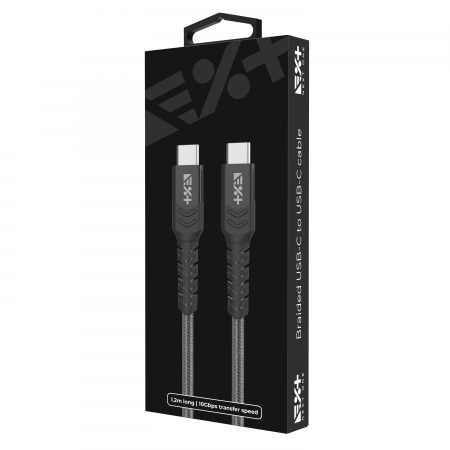 Next One Braided USB-C to USB-C Cable 1.2m (3A) - Space Gray [2]