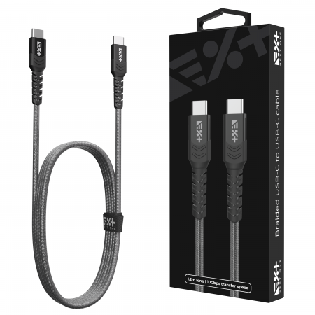 Next One Braided USB-C to USB-C Cable 1.2m (3A) - Space Gray [6]