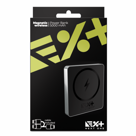 Next One Magnetic Wireless Power Bank (5000 mAH) - Black [11]