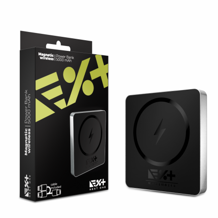 Next One Magnetic Wireless Power Bank (5000 mAH) - Black [12]