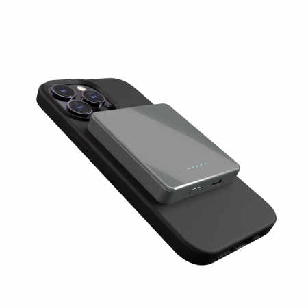 Next One Magnetic Wireless Power Bank (5000 mAH) - Black [1]