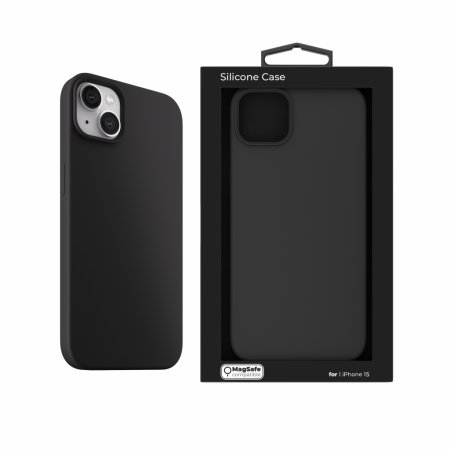 Next One Silicone Case for iPhone 15 MagSafe compatible - Black [8]