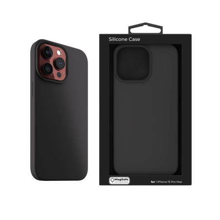 Next One Silicone Case for iPhone 15 Pro Max MagSafe compatible - Black [8]