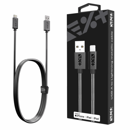 Next One USB-A to Lightning Metallic Cable 1m - Space Gray [6]